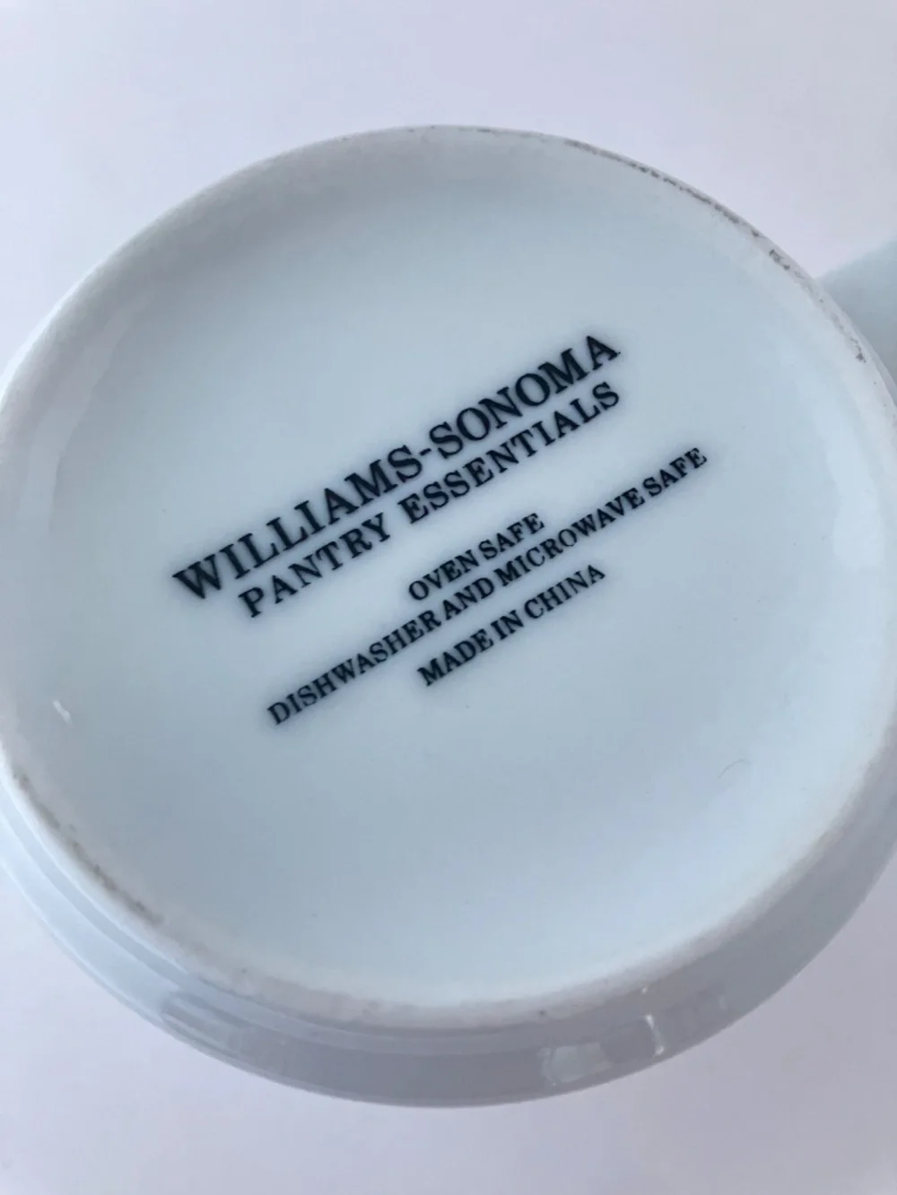 William Sonoma Pantry Essentials White Coffee, Tea Mugs Cups 3.75” H